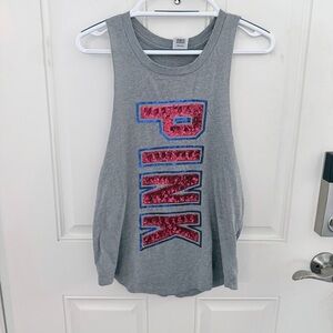 PINK Victoria’s Secret Sequin Muscle Tank XS | Gray Bling  USA